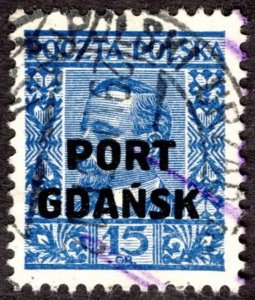 1930, Poland / Danzig, Port Gdansk, 15Gr, Used, Sc 1K23