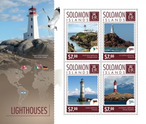 SOLOMON IS. - 2014 - Lighthouses - Perf 4v Sheet - Mint Never Hinged