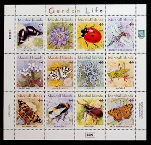 MARSHALL ISL. Sc 992 NH MINISHEET OF 2011 - FLOWERS & INSECTS - (WS25)