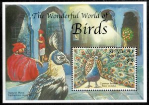 St. Vincent 2000 - Birds Peacocks - Souvenir Stamp Sheet - Scott #2842 - MNH