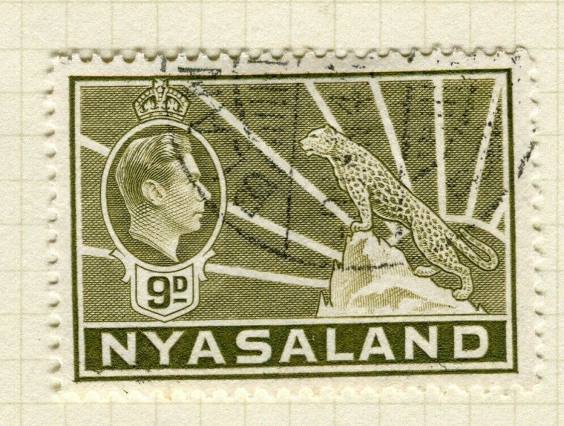 NYASALAND; 1938 early GVI issue fine used 9d. value