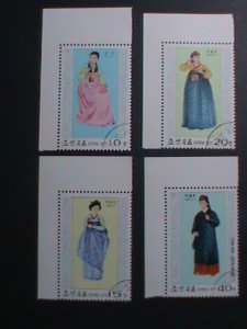 ​KOREA-1977--SC#1558-61 LI DYNASTY-NATIONAL COSTUMES IMPRINT-CTO-VERY FINE