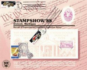 BEP Souvenir Card B118 StampShow Cancel Constitution Sign FDOI Cord Duesenberg