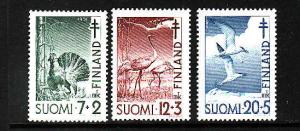 Finland-Sc#B107-9-unused NH set-Birds-1950-