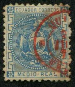 Ecuador SC# 9 Coat of Arms 1/2r Used