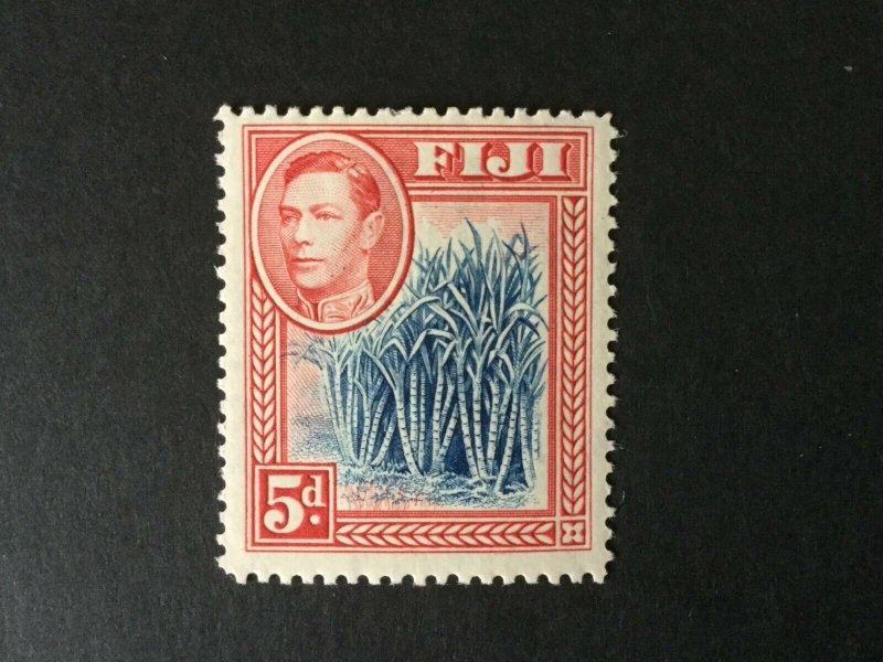 Fiji: 1938 KGVI definitive 5d Blue & Scarlet,  MLH