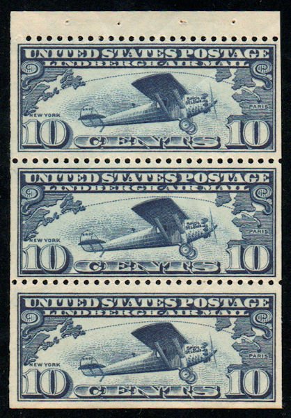 USA #C10a XF-SUPERB OG NH, Booklet Pane, eye popping color!