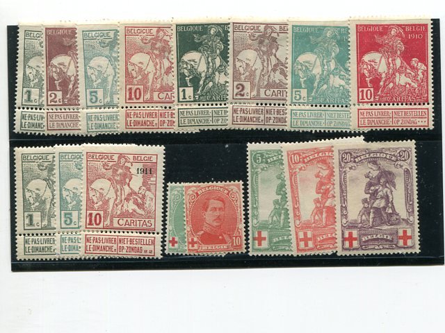 Belgium  Lot of Semi Postals Mint VF     - Lakeshore Philatelics