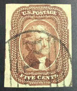 MOMEN: US STAMPS #12 IMPERF USED LOT #74364*