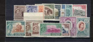 Cyprus #168 - #182 Very Fine Never Hinged Set