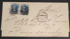 O) 1880 BRAZIL, EMPEROR DOM PEDRO 50 reais blue BARBA BLANCA - WHITE BEARD, MUT