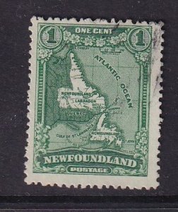 Newfoundland  #145 used 1928  map  1p