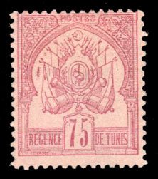 French Colonies, Tunisia #7 Cat$110, 1887 75s carmine, unused without gum