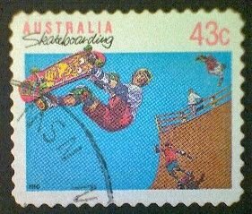 Australia, Scott #1186a used(o), 1991,  Sports: Skateboarding, SDC 11½, 43¢