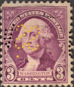 US Used 3 cent Scott# 720 Washington Perfinned Fine
