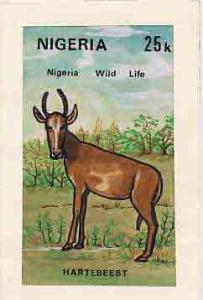 Nigeria 1984 Nigerian Wildlife - original hand-painted ar...