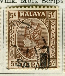 MALAYA PERAK; 1935 early Sultan issue fine used 5c. value