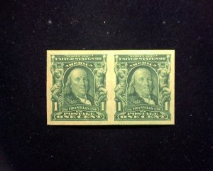 HS&C: Scott #314 Outstanding horizontal pair. XF/Sup NH Mint US Stamp