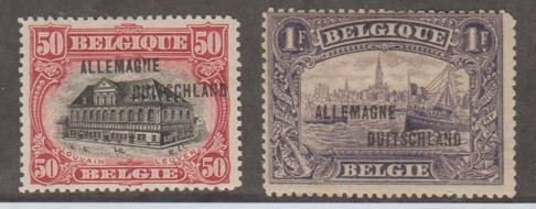 German Occupation - Belgium Scott #1N12,1N14 Stamp - Mint Set