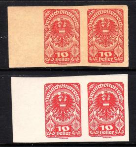 Austria 230 margin pairs  - MH - different paper types