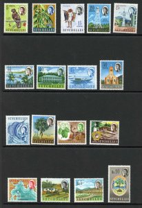 Seychelles SG196/212 Set (Ex 30c which was issued later) U/M Cat 70 pounds