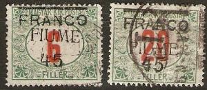 Fiume  24-5 Mi 29-30 Used 1919 SCV $30.00