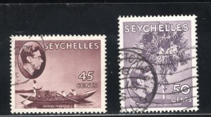 Seychelles, Scott #140-141    VF, Used, Partial Set, CV $7.00 ..... 5630077