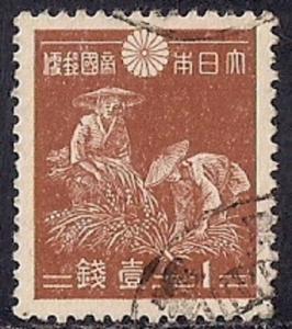 Japan #258  1s Rice Harvest, Fawn, stamp used XF