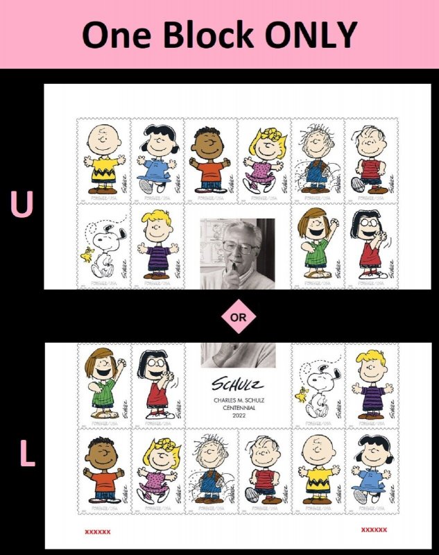 US 5726-5735 5735b Charles M Schulz forever block (10 stamps) MNH 2022 Oct 5 