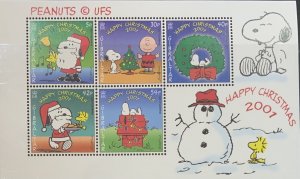 GIBRALTAR 2001 CHRISTMAS. SNOOPY MINISHEET SGMS994 UNMOUNTED MINT