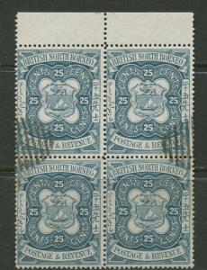 British North Borneo - Scott 44-Redrawn Shield Issue -1888- VFU-Block of 4 Stamp