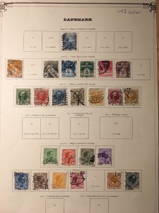 Page of Denmark stamps, including 72-78, 133