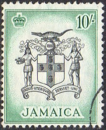 Jamaica 1956 10/- Arms of Jamaica used