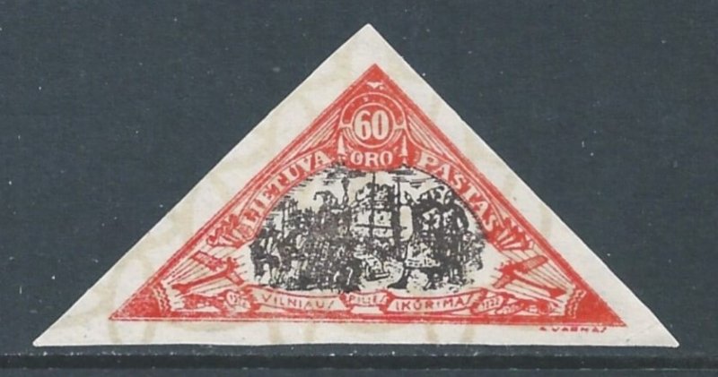 Lithuania #C60a NH 60c Founding of Vilnius Imperf. Triangle