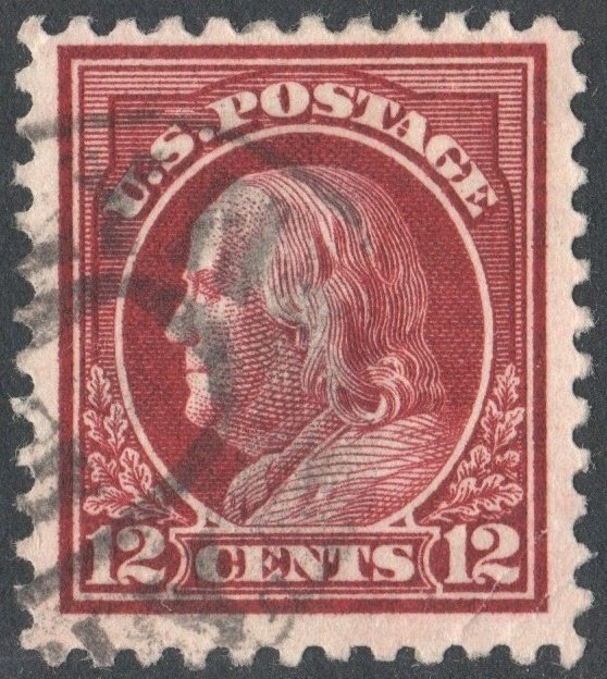 SC#512a 12¢ Franklin Single (1917) Used/Crease