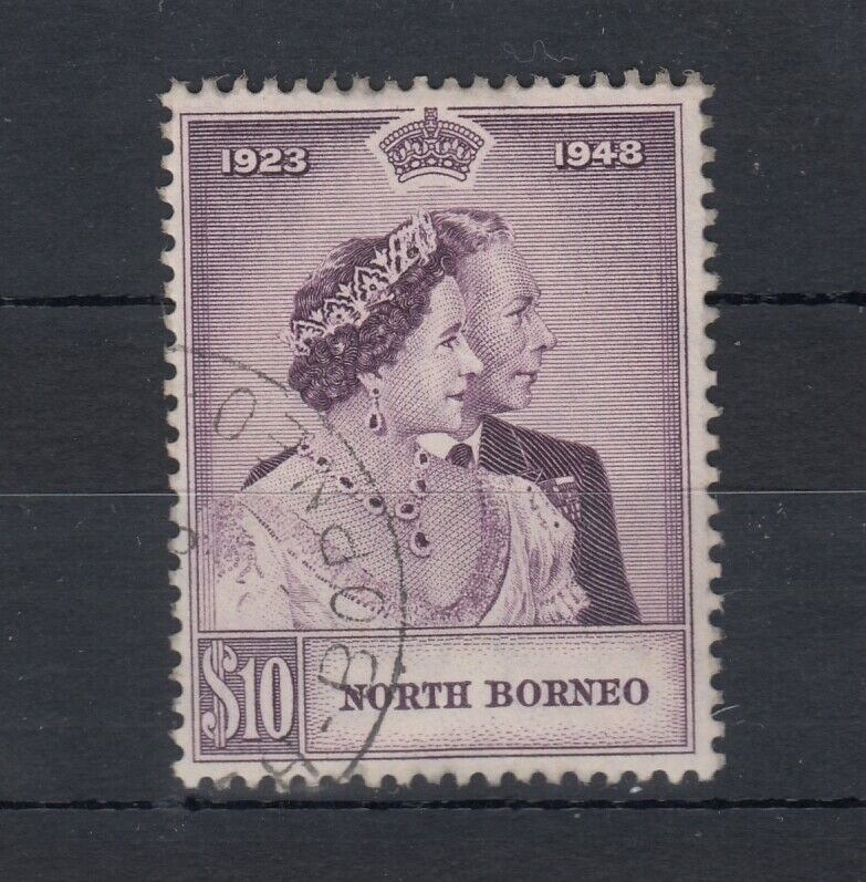 North Borneo KGVI 1948 $10 Silver Wedding SG351 VFU J7467