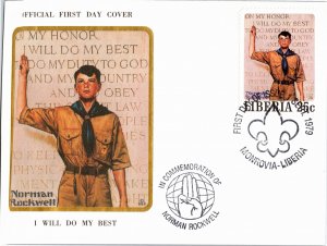 Liberia, Worldwide First Day Cover, Scouts, Art