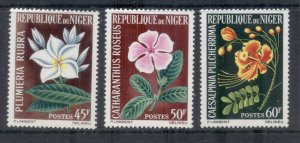 Niger 1964-65 Flowers 45,50,60f MLH