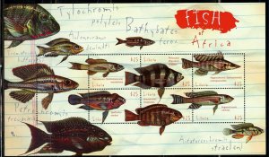 LIBERIA FISH OF AFRICA II SHEET & SOUVENIR SHEET MINT NH