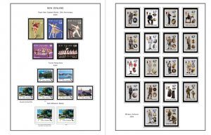 COLOR PRINTED NEW ZEALAND 2000-2004 STAMP ALBUM PAGES (88 illustrated pages)