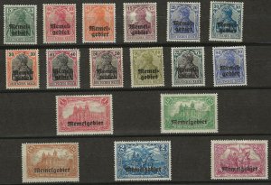 Memel 1-17 Mint Hinged (418671)