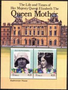 Tuvalu - Nui 1985 Queen Mother Elizabeth II Castles S/S MNH