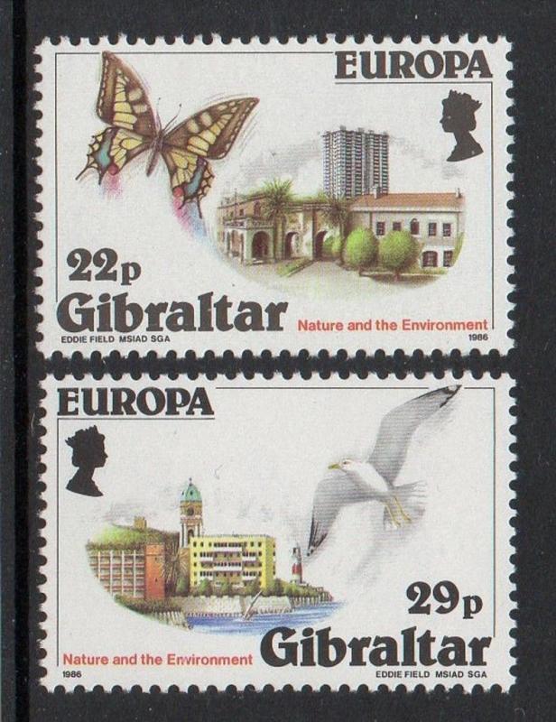 Gibraltar 1986 Europa Butterfly VF MNH (483-4)