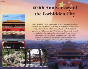 Guyana 2021 MNH Architecture Stamps Forbidden City 600th Imperial Palace 4v M/S