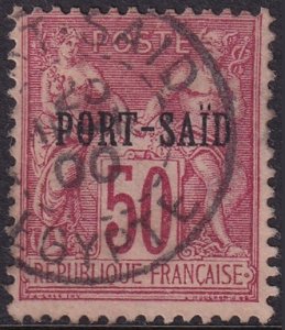 French Offices Port Said 1899 Sc 12 used some short perfs type II