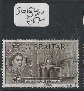 GIBRALTAR  (PP0207B) QEII  5/-  SG  156   VFU 