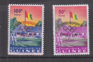 GUINEA , 1960 Olympic Games overprint pair, lhm.