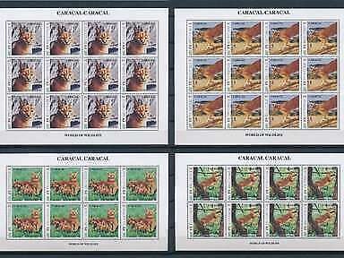 [107946] Niger 2013 Wild life Caracal Wild Cat 4 Complete sheets MNH