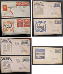 USA 1937 First Day Covers Lot Army. 7 Covers In Lot. FDC. #10013