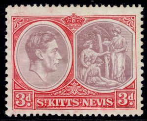 ST KITTS-NEVIS GVI SG73, 3d dull reddish purple & scarlet, M MINT. Cat £28.